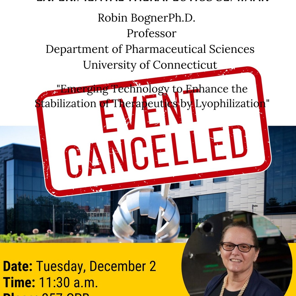 College of Pharmacy PSET Seminar Series: Robin Bogner, PhD -- CANCELLED promotional image